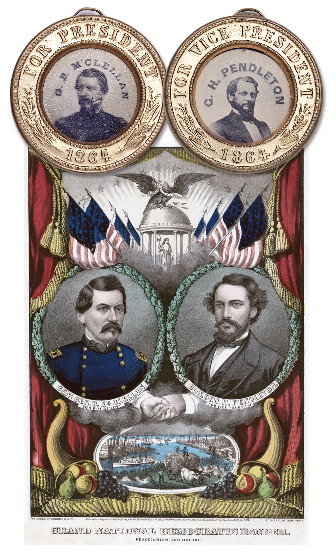1864 Presidential ticket featuring McClellan and Pendleton