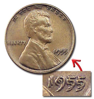 1955 Doubled Die Obverse Lincoln cent