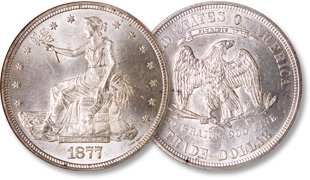 Short-lived U.S. Trade dollars contained more silver than regular-issue dollar coins